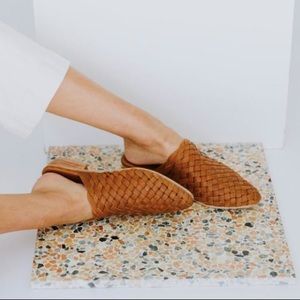 St. Agni brown woven leather Paris mules, 38